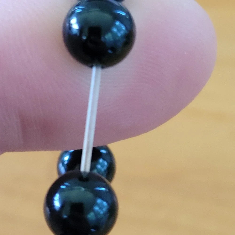 Black Bead Stretch Bracelet I Love You To The Moon And Back Charm